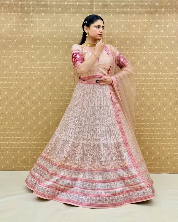 Pink_Swarovski_Stone_Work_Printed_Lehenga_Choli_For_Women_&_Girls
