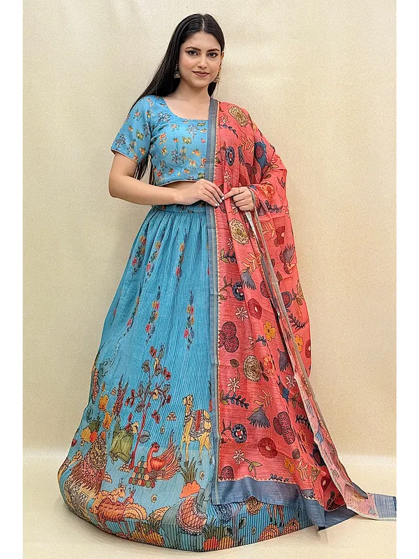Blue_Chanderi_Fabric_Digital_Print_Lehenga_Choli_For_Women_&_Girls