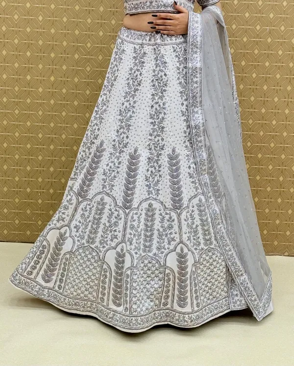 White_Swarovski_Stone_Work_Printed_Lehenga_Choli_For_Women_&_Girls