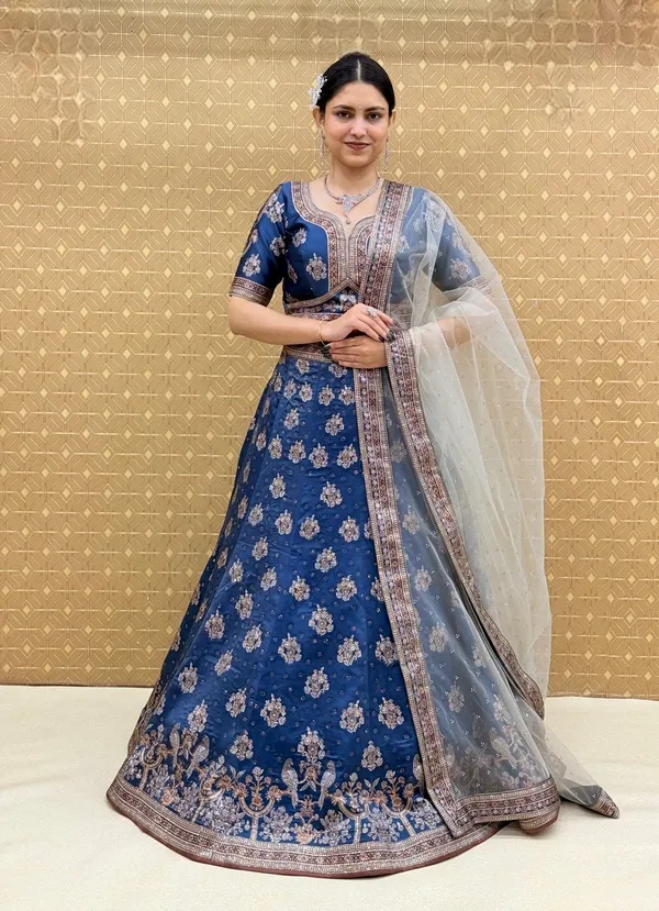 Blue_Swarovski_Stone_Work_Printed_Lehenga_Choli_For_Women_&_Girls