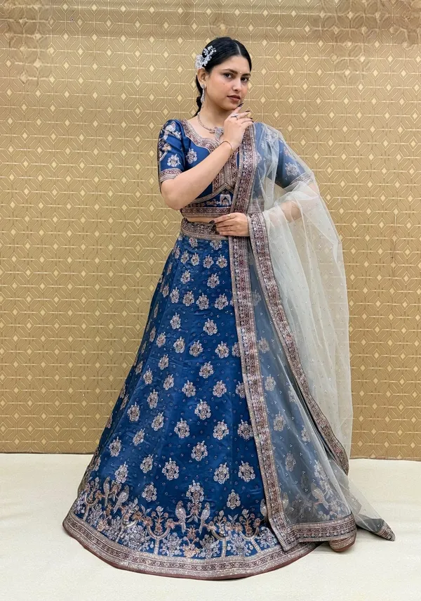 Blue_Swarovski_Stone_Work_Printed_Lehenga_Choli_For_Women_&_Girls