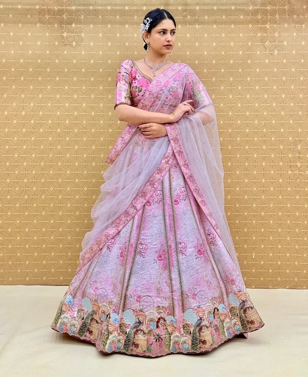 Pink_Swarovski_Stone_Work_Printed_Lehenga_Choli_For_Women_&_Girls