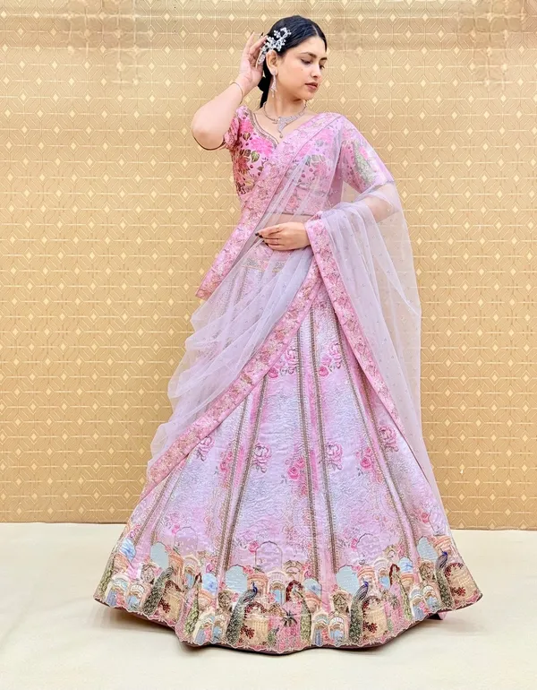 Pink_Swarovski_Stone_Work_Printed_Lehenga_Choli_For_Women_&_Girls