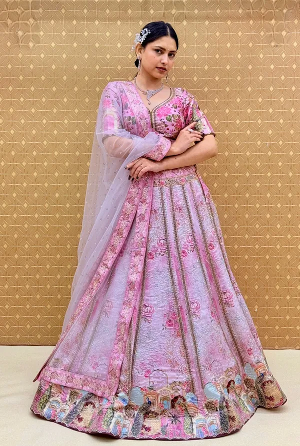 Pink_Swarovski_Stone_Work_Printed_Lehenga_Choli_For_Women_&_Girls