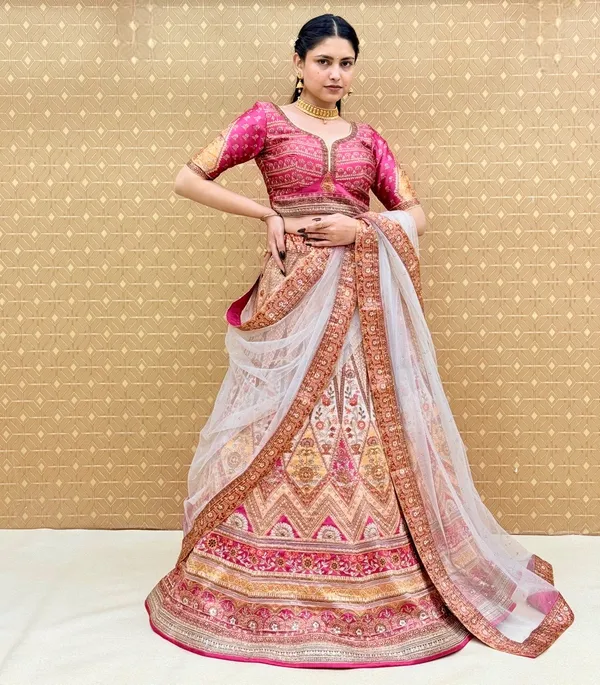 Pink_Swarovski_Stone_Work_Printed_Lehenga_Choli_For_Women_&_Girls