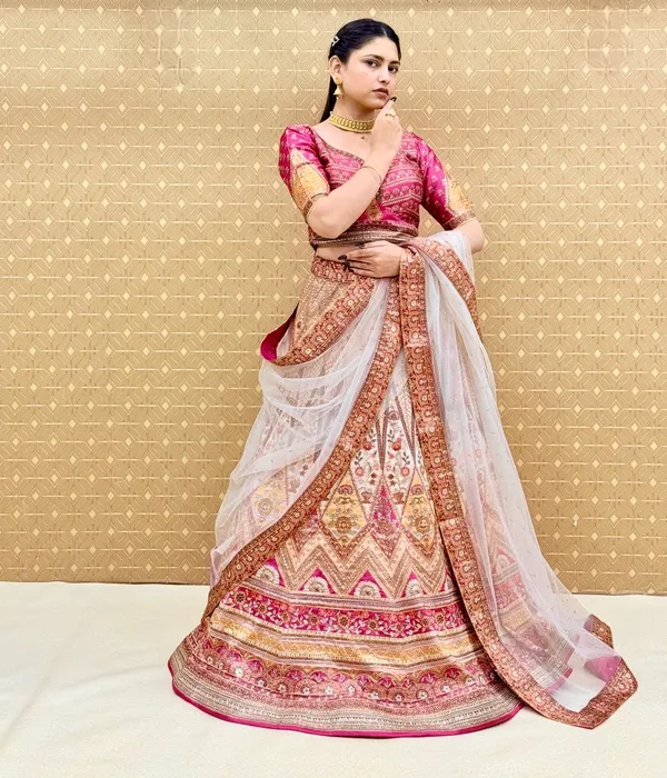 Pink_Swarovski_Stone_Work_Printed_Lehenga_Choli_For_Women_&_Girls