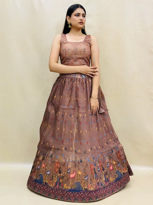 Tan_Chanderi_Fabric_Digital_Print_Lehenga_Choli_For_Women_&_Girls
