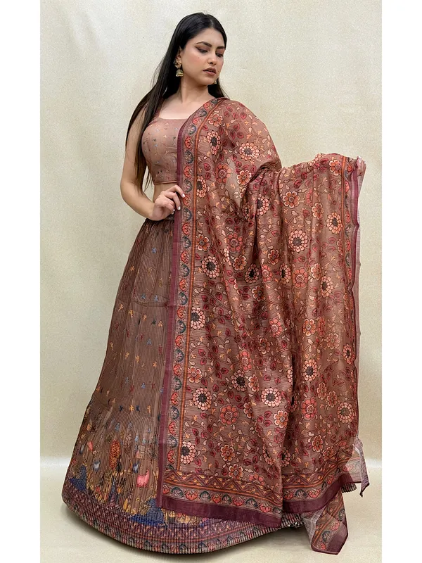 Tan_Chanderi_Fabric_Digital_Print_Lehenga_Choli_For_Women_&_Girls
