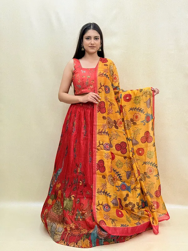 Red_Chanderi_Fabric_Digital_Print_Lehenga_Choli_For_Women_&_Girls