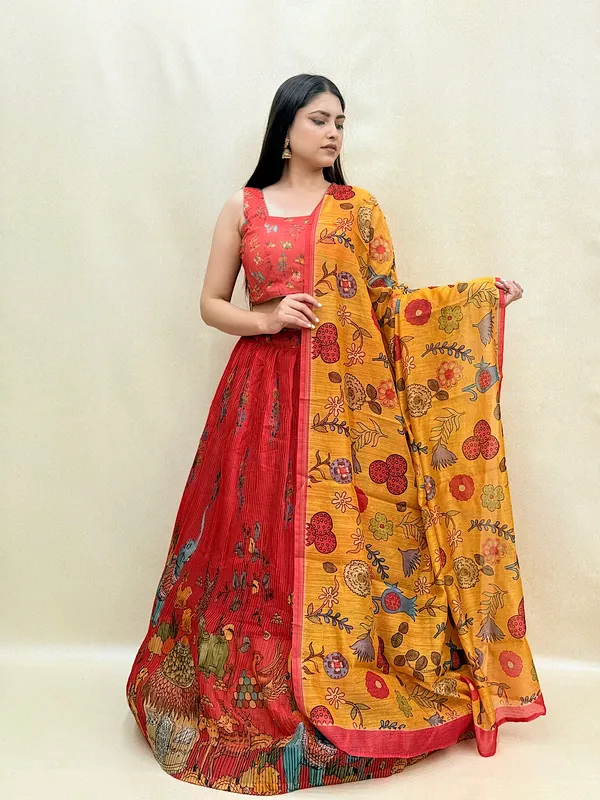Red_Chanderi_Fabric_Digital_Print_Lehenga_Choli_For_Women_&_Girls