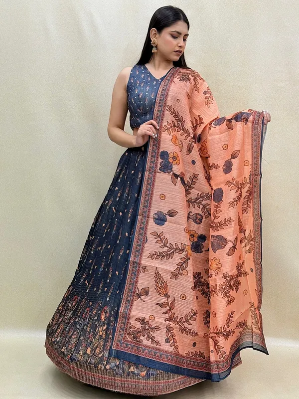 Blue_Chanderi_Fabric_Digital_Print_Lehenga_Choli_For_Women_&_Girls