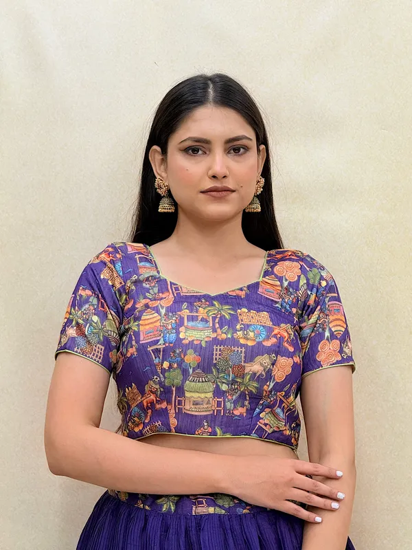 Purple_Chanderi_Fabric_Digital_Print_Lehenga_Choli_For_Women_&_Girls