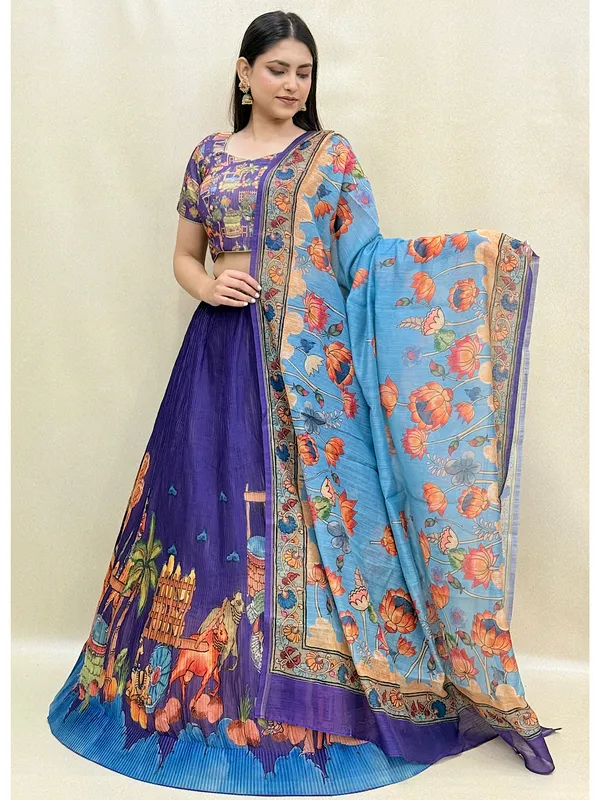 Purple_Chanderi_Fabric_Digital_Print_Lehenga_Choli_For_Women_&_Girls