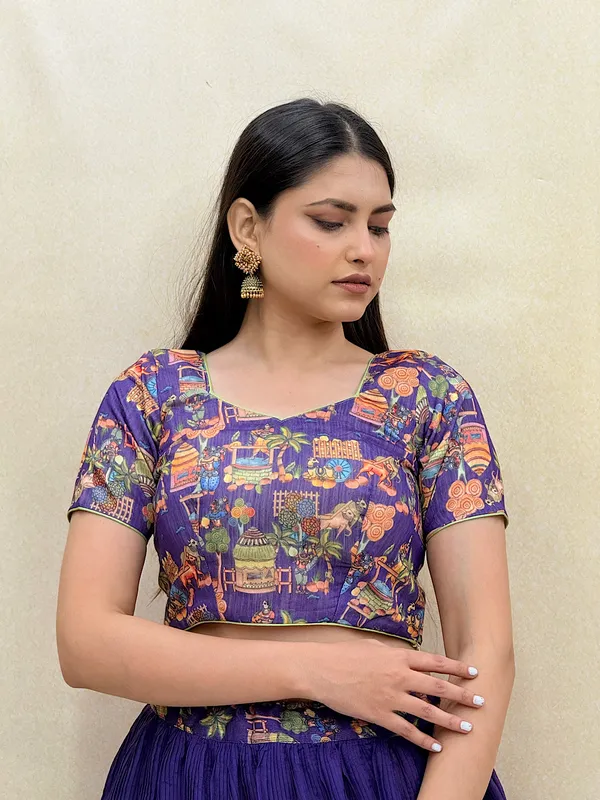 Purple_Chanderi_Fabric_Digital_Print_Lehenga_Choli_For_Women_&_Girls