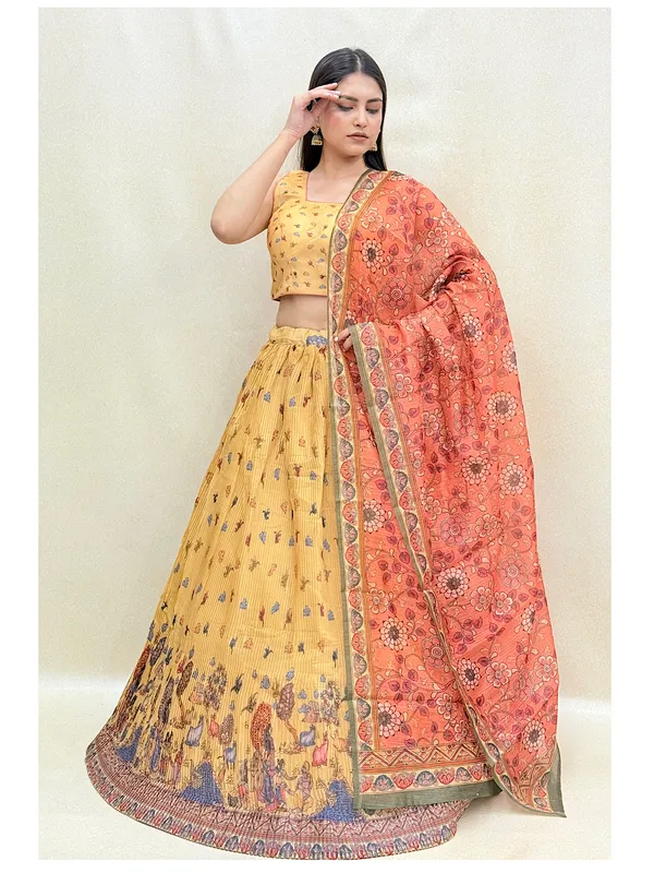 Yellow_Chanderi_Fabric_Digital_Print_Lehenga_Choli_For_Women_&_Girls