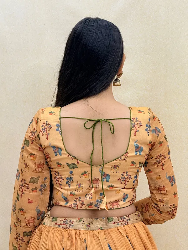 Yellow_Chanderi_Fabric_Digital_Print_Lehenga_Choli_For_Women_&_Girls