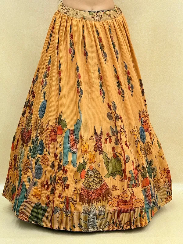 Yellow_Chanderi_Fabric_Digital_Print_Lehenga_Choli_For_Women_&_Girls