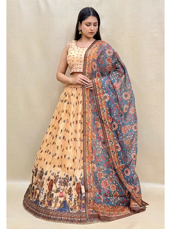 Chanderi_Fabric_Digital_Print_Lehenga_Choli_For_Women_&_Girls