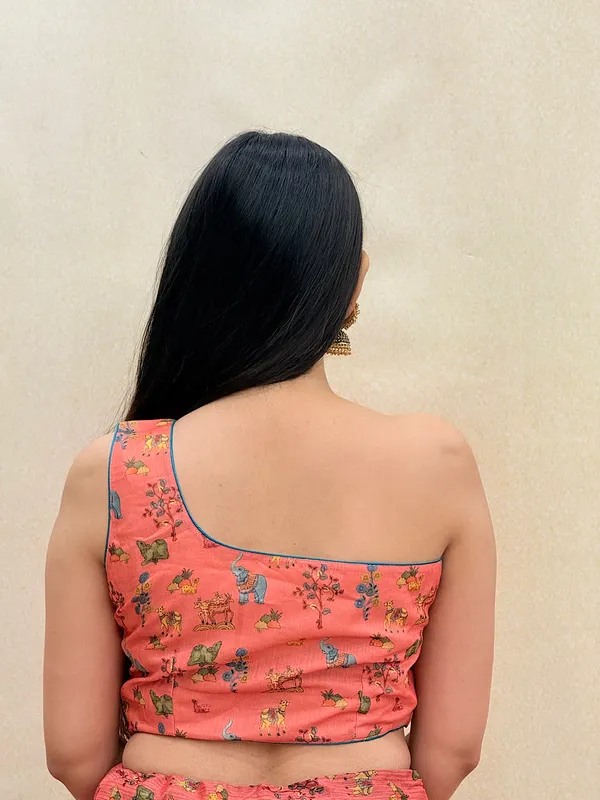 Peach_Chanderi_Fabric_Digital_Print_Lehenga_Choli_For_Women_&_Girls