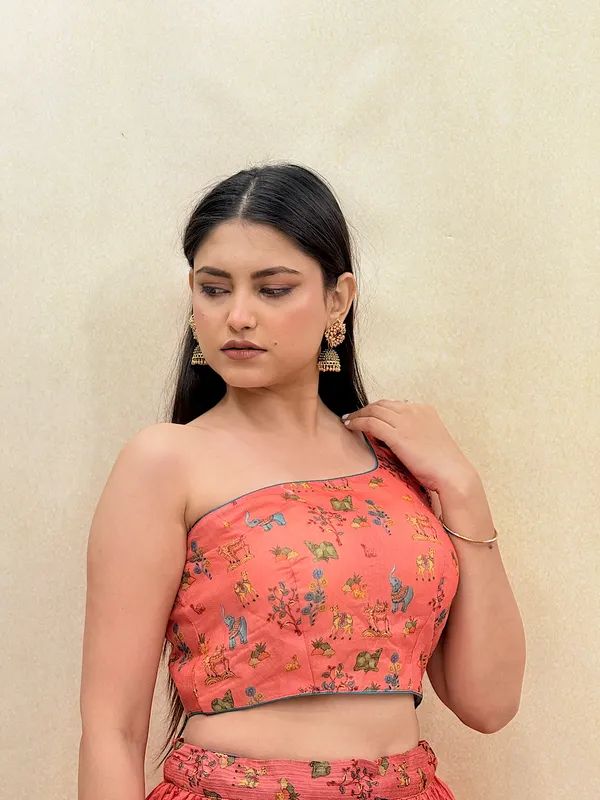 Peach_Chanderi_Fabric_Digital_Print_Lehenga_Choli_For_Women_&_Girls