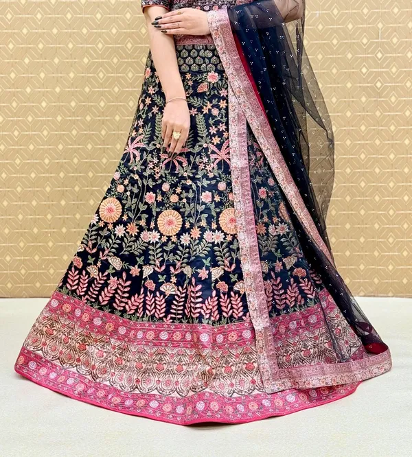 Chanderi_Fabric_Digital_Print_Lehenga_Choli_For_Women_&_Girls