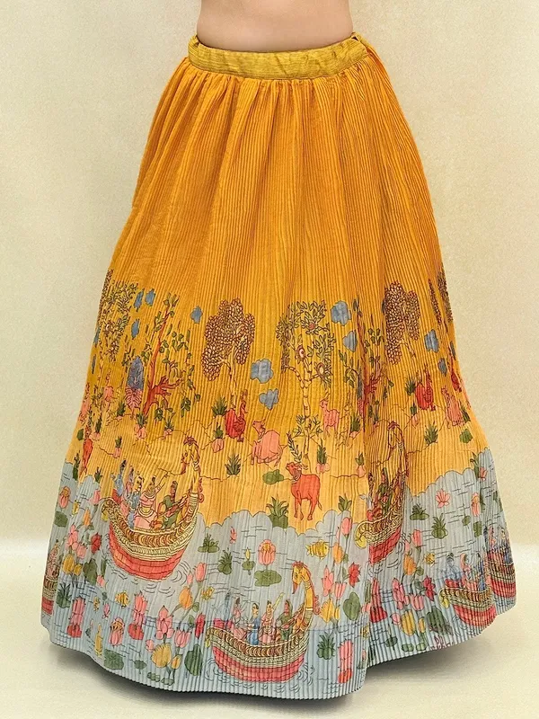 Yellow_Chanderi_Fabric_Digital_Print_Lehenga_Choli_For_Women_&_Girls