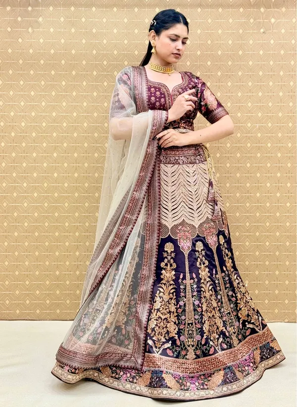 Maroon_Swarovski_Stone_Work_Printed_Lehenga_Choli_For_Women_&_Girls