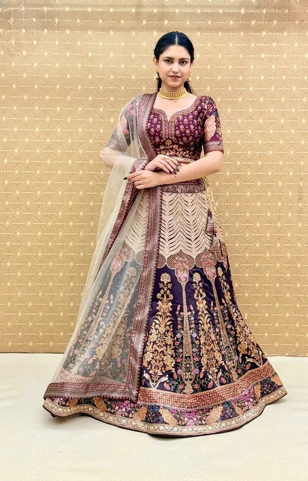 Maroon_Swarovski_Stone_Work_Printed_Lehenga_Choli_For_Women_&_Girls