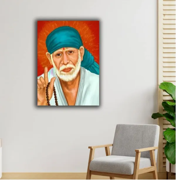 Multicolour_Beautiful_Canvas_Sai_Baba_Paintings_For_Living_Room_|_Bedroom_|_Office_Walls_Big_Size_(With_Frame)_(24_By_36_Inches)