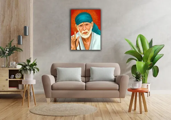Multicolour_Beautiful_Canvas_Sai_Baba_Paintings_For_Living_Room_|_Bedroom_|_Office_Walls_Big_Size_(With_Frame)_(24_By_36_Inches)