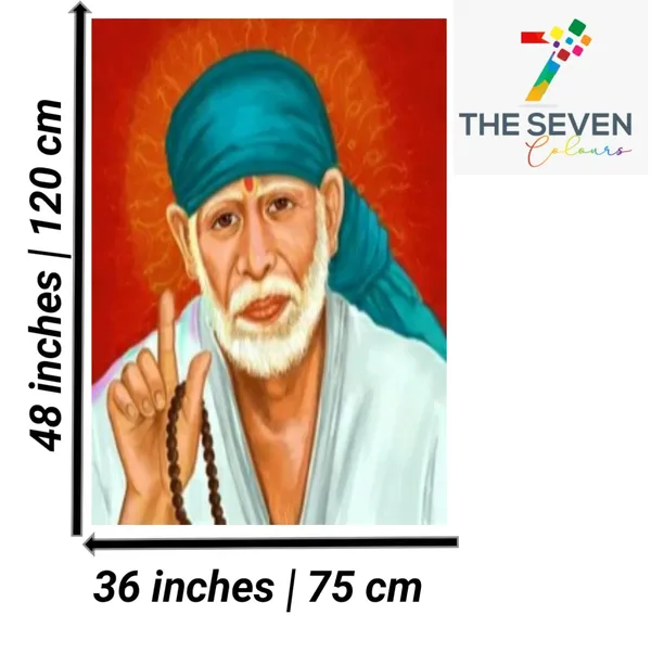 Multicolour_Beautiful_Canvas_Sai_Baba_Paintings_For_Living_Room_|_Bedroom_|_Office_Walls_Big_Size_(With_Frame)_(24_By_36_Inches)