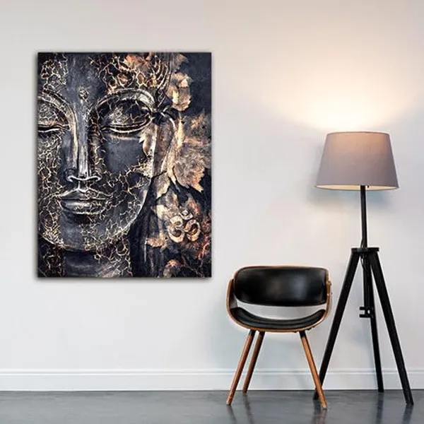 Multicolour_Beautiful_Landscape_Lord_Buddha_Golden_Face_Canvas_Painting_Wall_Frame_Wall_Decor_For_Living_Room,_Modern_Art_Painting_(Ready_To_Hang)_(20_By_30_Inches)