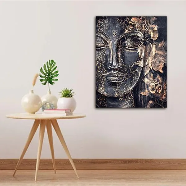 Multicolour_Beautiful_Landscape_Lord_Buddha_Golden_Face_Canvas_Painting_Wall_Frame_Wall_Decor_For_Living_Room,_Modern_Art_Painting_(Ready_To_Hang)_(20_By_30_Inches)