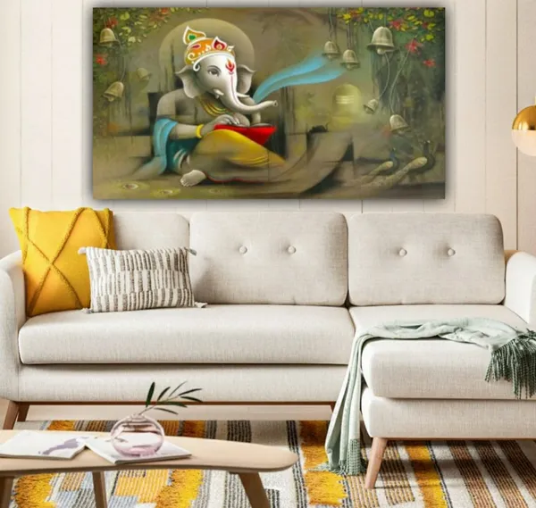 Multicolour_Ganesha_Paintings_Canvas_Wall_Art_For_Living_Room_Big_Size_(With_Wooden_Framing)_(48_By_24_Inches)