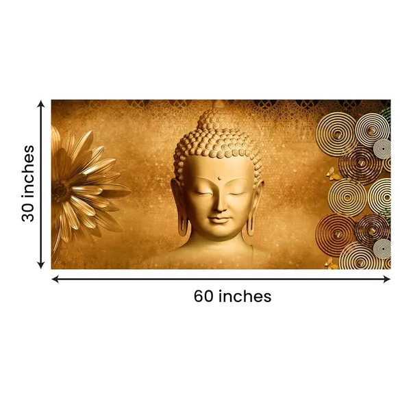 Multicolour_Beautiful_Lord_Buddha_Painting_Canvas_Wall_Frame_Wall_Decor,_Large_Size_Canvas_Painting_With_Frame_|_Canvas_Painting_|_Buddha_Painting_(Ready_To_Hang)_(60_By_30_Inches)