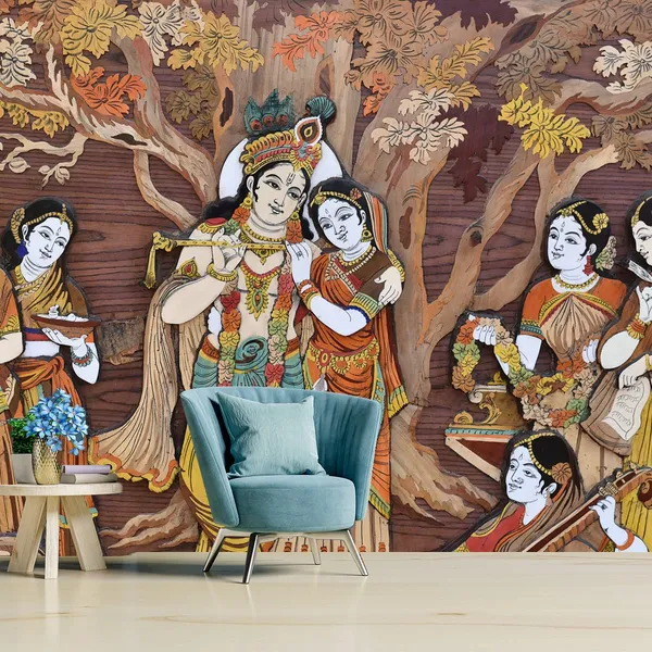 Multicolour_Beautiful_Self_Adhesive_Wallpapers_Radha_Krishna_Madhubani_Vinyl_Decals_For_Wall_Decors_|_Floors_|_Home_Decoration_|_Bedroom_|_Office_Walls_(120X144_Inches)
