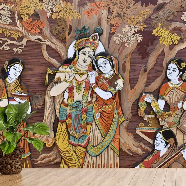Multicolour_Beautiful_Self_Adhesive_Wallpapers_Radha_Krishna_Madhubani_Vinyl_Decals_For_Wall_Decors_|_Floors_|_Home_Decoration_|_Bedroom_|_Office_Walls_(120X144_Inches)