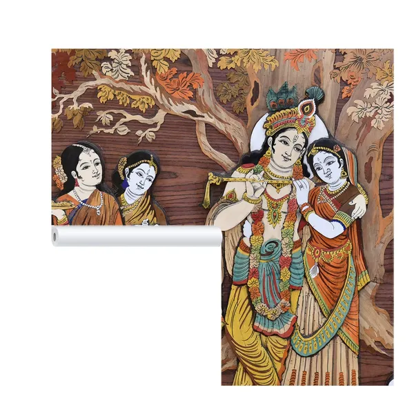 Multicolour_Beautiful_Self_Adhesive_Wallpapers_Radha_Krishna_Madhubani_Vinyl_Decals_For_Wall_Decors_|_Floors_|_Home_Decoration_|_Bedroom_|_Office_Walls_(120X144_Inches)