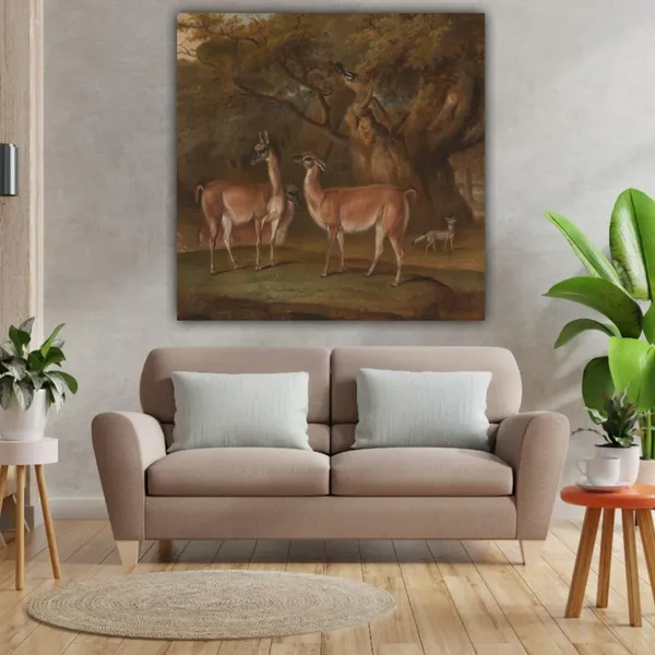 Multicolour_Canvas_Painting_A_Deer_Family_Frame_Wall_Decor_For_Living_Room_|_Canvas_Painting_|_Giftings_|_Office_Wall_Decors_(Ready_To_Hang)_(24_By_24_Inches)