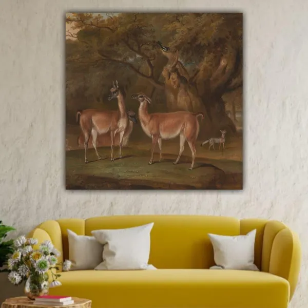 Multicolour_Canvas_Painting_A_Deer_Family_Frame_Wall_Decor_For_Living_Room_|_Canvas_Painting_|_Giftings_|_Office_Wall_Decors_(Ready_To_Hang)_(24_By_24_Inches)