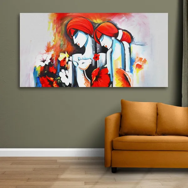 Multicolour_Radha_Krishna_Canvas_Painting_Wall_Frame_Wall_Decor,_Big_Size_Canvas_Painting_With_Frame_|_Madhubani_Painting_|_Radha_Krishna_Wall_Frame_(Ready_To_Hang)_(48_By_24_Inches)