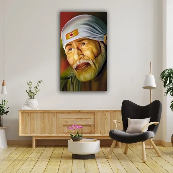 Multicolour_Beautiful_Canvas_Sai_Baba_Painting_Photo_Frame_For_Living_Room_|_Bedroom_Big_Size_(With_Frame)_(24_By_36_Inches)