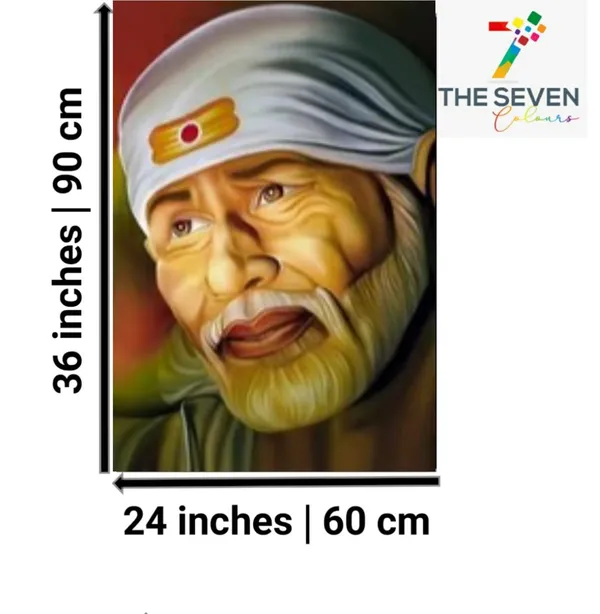 Multicolour_Beautiful_Canvas_Sai_Baba_Painting_Photo_Frame_For_Living_Room_|_Bedroom_Big_Size_(With_Frame)_(24_By_36_Inches)