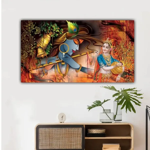 Multicolour_Beautiful_Canvas_Madhubani_Radha_Krishna_Painting_With_Frame_For_Living_Room_Wall_Decor_Big_Size_Large_Photo_Home_Decoration_|_Bedroom_(48X24_Inches_|_120X60_Cm)
