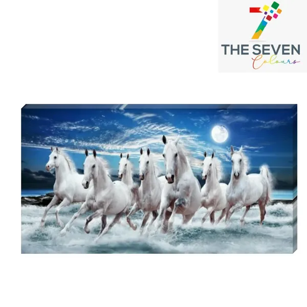 Multicolour_Beautiful_Vastu_Seven_White_Running_Horses_Paintings_Canvas_Modern_Wall_Art_Decor_Big_Large_Size_Painting_For_Living_Room_(With_Wooden_Frame)_(60_By_30_Inches)