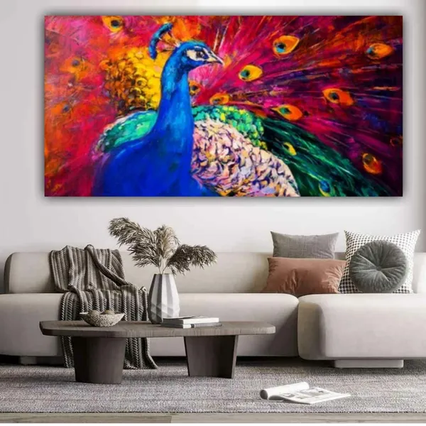 Multicolour_Beautiful_Multicoloured_Peacock_Abstract_Modern_Art_Canvas_Wall_Painting_Frame_For_Living_Room_|_Bedroom_|_Office_Walls_(With_Frame)_(36_By_24_Inches)