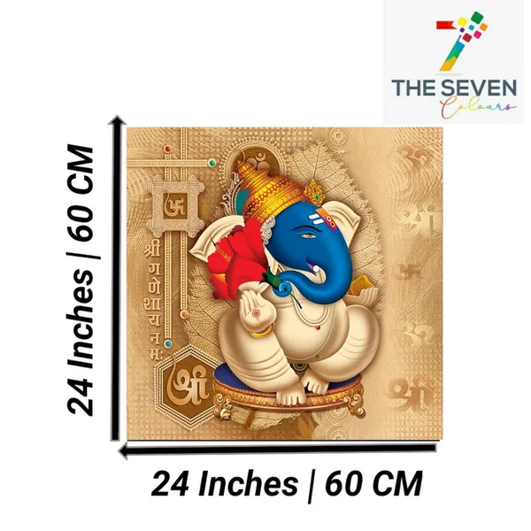 Multicolour_Beautiful_Ganesha_Painting_Modern_Wall_Art_Decor_Canvas_Paintings_For_Living_Room_|_Bedroom_|_Office_Walls_(24_By_24_Inches)_(With_Frame)