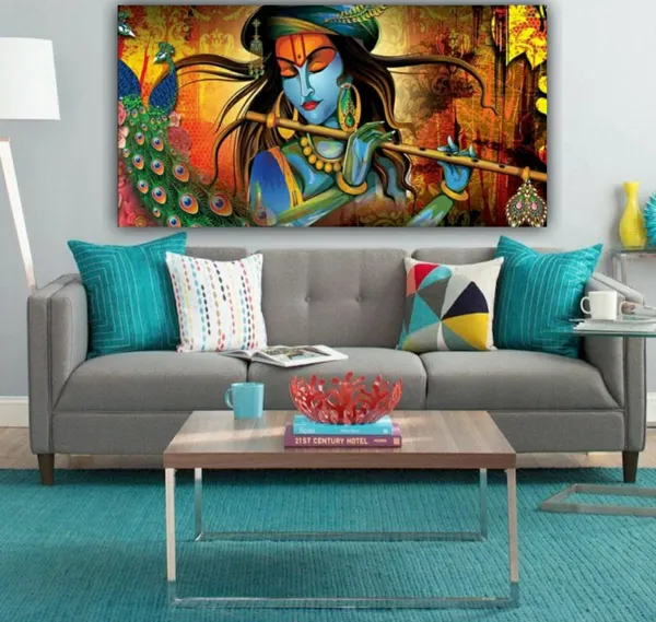 Multicolour_Krishna_Painting_With_Frame_For_Living_Room_Wall_Decor_Big_Size_Large_Photo_Home_Decoration_|_Bedroom_|_Office_Walls_(60_By_30_Inches)