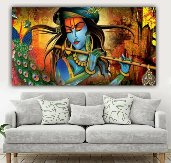 Multicolour_Krishna_Painting_With_Frame_For_Living_Room_Wall_Decor_Big_Size_Large_Photo_Home_Decoration_|_Bedroom_|_Office_Walls_(60_By_30_Inches)