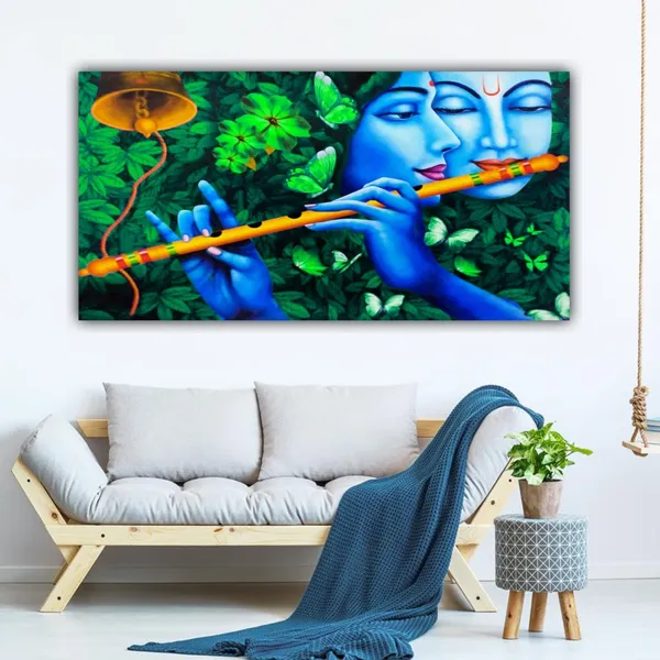 Multicolour_Radha_Krishna_Paintings_Beautiful_Canvas_Radha_Krishan_Painting_Together_For_Living_Room_Big_Size_(48_By_24_Inches)_(With_Frame)